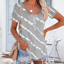 Load image into Gallery viewer, Diagonal Stripe Button Short Sleeves
