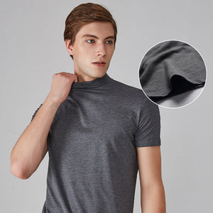 Men's Slim Fit T-shirt with a Stand-up Collar