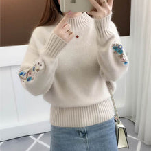 Load image into Gallery viewer, Flower Embroidery Sweater
