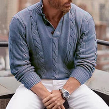 Load image into Gallery viewer, Stand Collar Twist Knitted Sweater
