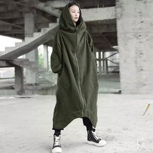 Load image into Gallery viewer, Unisex Long Sleeve Hooded Long Coat
