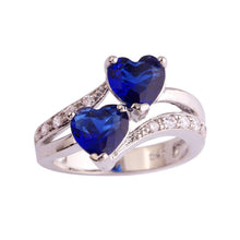 Load image into Gallery viewer, Double Heart Zircon Ring
