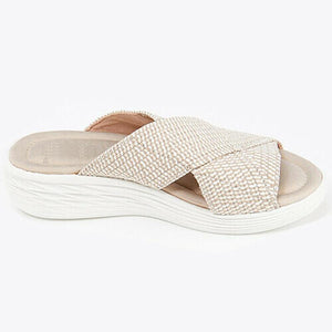 Stretch Cross Orthotic Slide Sandals