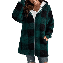 Load image into Gallery viewer, Hoodie Plaid Loose Overcoat
