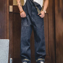 Load image into Gallery viewer, RETRO NAVY BLUE DENIM JUMPSUIT

