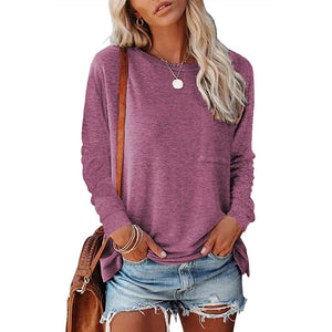 Pocket Slit Long Sleeve T-Shirt