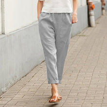 Load image into Gallery viewer, Plain Cotton Linen Casual Pants for Women
