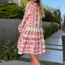 Load image into Gallery viewer, Printed V-Neck Casual Dress
