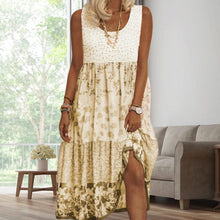 Load image into Gallery viewer, Women&#39;s Sleeveless Floral Print Summer Round Neck Dress
