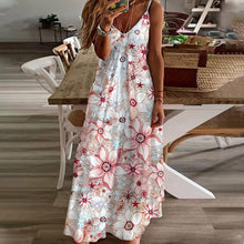Load image into Gallery viewer, Women&#39;s V-neck Print Loose Slip Dress
