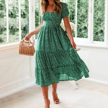 Load image into Gallery viewer, Puff Sleeve Floral Long Dress

