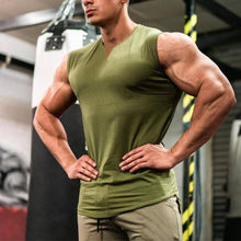 Load image into Gallery viewer, Men&#39;s Summer Single-colored Sports Vest with V-neck
