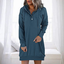 Load image into Gallery viewer, Solid Color Mid-length Hooded Sweater
