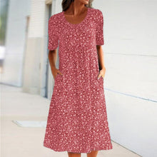 Load image into Gallery viewer, Round Neck Floral Beach Dress
