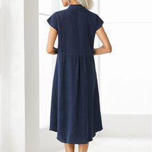 Load image into Gallery viewer, Women&#39;s Button-down Cotton Linen Loose Dress
