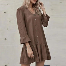 Load image into Gallery viewer, Pleated Bell Sleeve Dress
