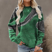 Load image into Gallery viewer, Geometric Loose Print Long Sleeve Crew Neck Sweatshirt
