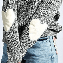 Load image into Gallery viewer, Women Casual Heart Long Sleeve Jumper Knitted Sweater
