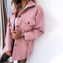 Load image into Gallery viewer, Women Fashion Slit Neck Casual Woolen Coats
