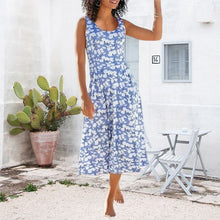Load image into Gallery viewer, Round Neck Elegant Beach Sleeveless Midi Dresses
