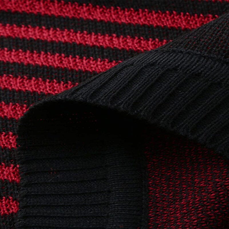Plaid Contrast Knit Sweater