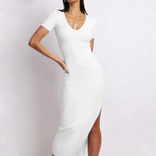 Load image into Gallery viewer, Sexy Crew Neck Tight Slit Long Dress

