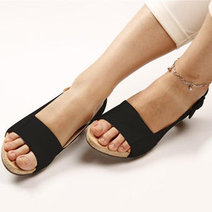 Women Elegant Low Chunky Heel Comfy Sandals