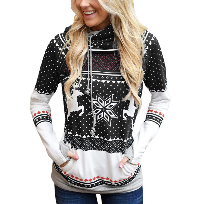 Christmas Print Pocket Sweatshirt