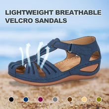 Load image into Gallery viewer, Hollow Out Lightweight Breathable Velcro Pure Color Sandals
