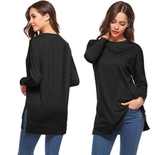 Load image into Gallery viewer, Women&#39;s Side Split Loose Casual Pullover Tunic Tops
