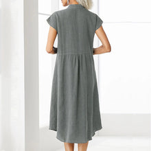 Load image into Gallery viewer, Women&#39;s Button-down Cotton Linen Loose Dress
