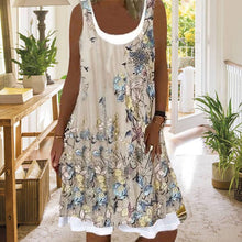 Load image into Gallery viewer, Printed Sleeveless Crewneck Dress
