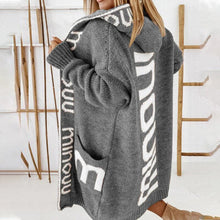 Load image into Gallery viewer, Loose Long Cardigan With Letter Print

