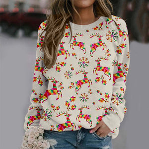 Christmas Element 3D Print All-match Sweatshirt
