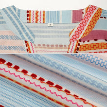 Load image into Gallery viewer, Printed Long Sleeve V-Neck Panel Casual Dress
