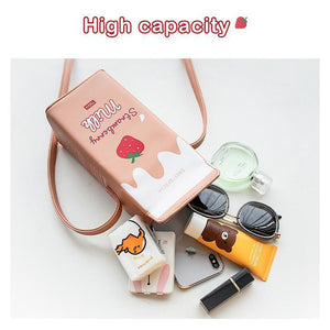 Cute Milk Box Crossbody Bag / Casual Phone Purse