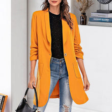 Load image into Gallery viewer, Three-quarter Sleeve Women&#39;s Mid-length Pocket Coat
