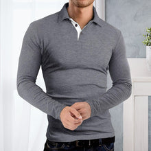 Load image into Gallery viewer, Long Sleeve Lapel Polo T-shirt
