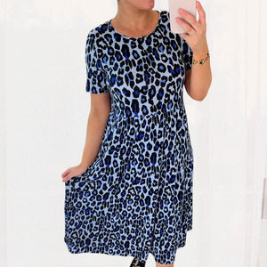 Leopard Print Tiered Midi Dress