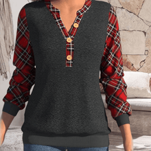 Load image into Gallery viewer, Sweater with Checkerboard Pattern and Buttons
