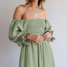 Load image into Gallery viewer, French Ruffled Lantern Sleeves Multi-wear Dress
