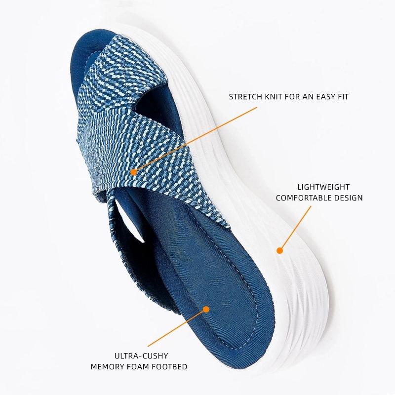 Stretch Cross Orthotic Slide Sandals