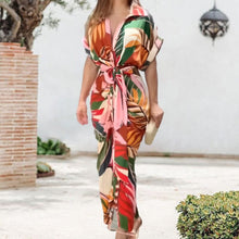 Load image into Gallery viewer, Printed Lapel Shirt Dress
