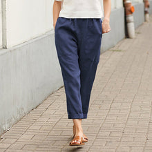 Load image into Gallery viewer, Plain Cotton Linen Casual Pants for Women
