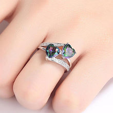 Load image into Gallery viewer, Double Heart Zircon Ring
