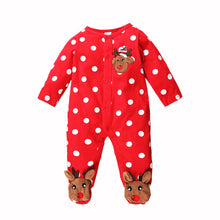 Load image into Gallery viewer, Reindeer Pattern Baby Outing Romper
