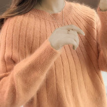 Load image into Gallery viewer, Cashmere Solid Color Fluffy Knitting Sweater
