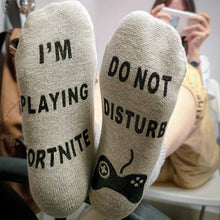 Load image into Gallery viewer, Do Not Disturb I&#39;m Playing Fortnite Funny Cotton Socks, 1 Pair
