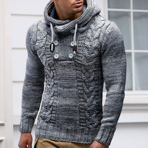 Slim Turtleneck Hooded Thick Sweater