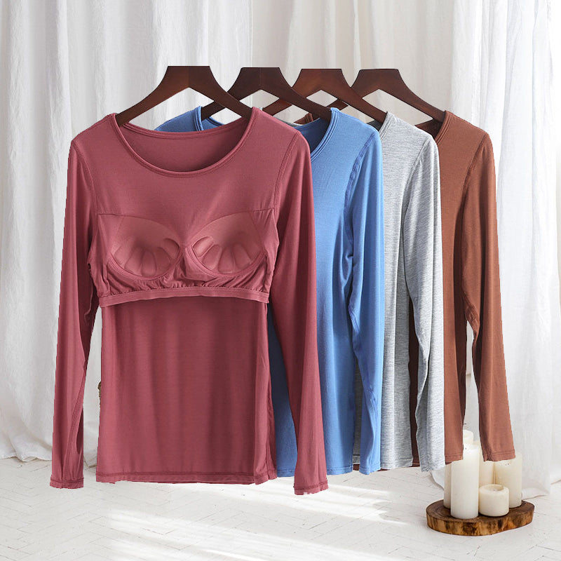 Women's Long Sleeve T-Shirt With Chest Pad